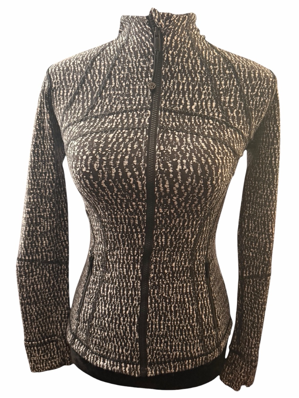 Lululemon Define Jacket Knotted Jacquard Black White Size 4